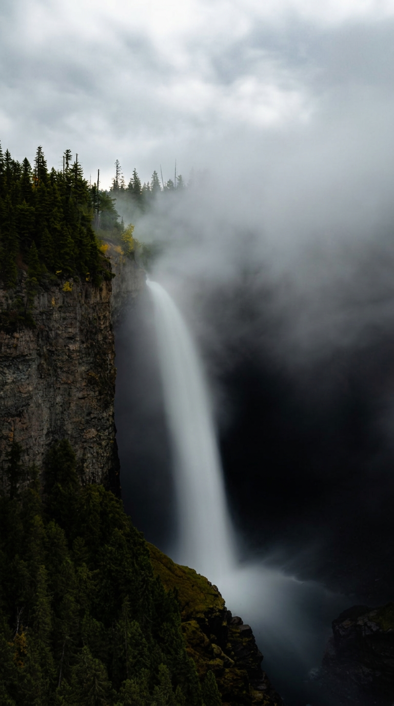 Helmcken Falls in the mist, Wells Gray National Park
